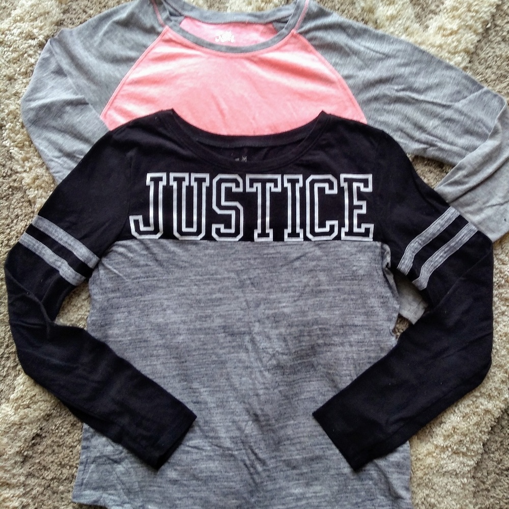 Justice Long Sleeve Tee Shirts (2)